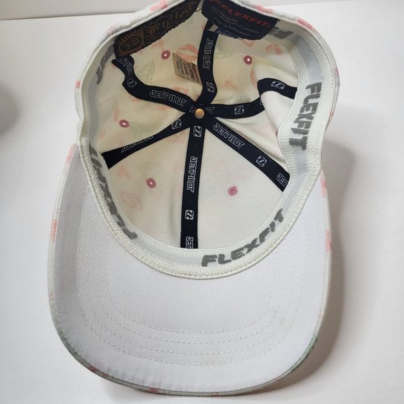 Jetpilot Cap: Cream - Lipstick Diamonds and Kisses‎ Pattern- Flexfit - OSFA Hat - Picture 8 of 14